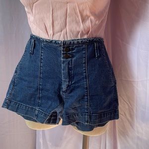 High Waisted Jean Short Shorts